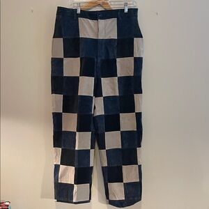 Hind Navy Blue Leather Jacket with Red Logo